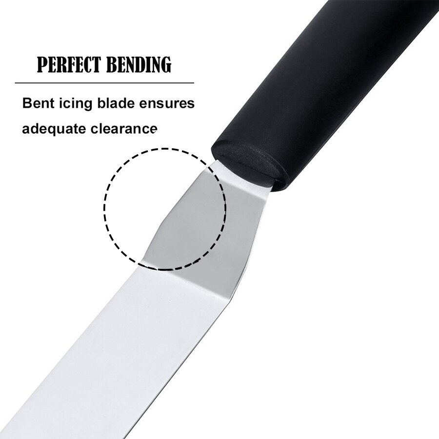 Espátula en ángulo para decoración de tartas, Juego de 4, espátulas de acero inoxidable para decoración de pasteles