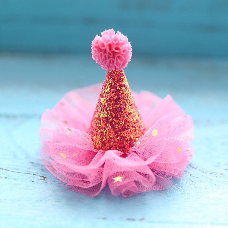 Diademas DE CORONA DE Princesa para niña, diademas de encaje brillante, accesorios para el cabello para niña, sombrero de de cumpleaños, decoración: Rose Red Hairpin