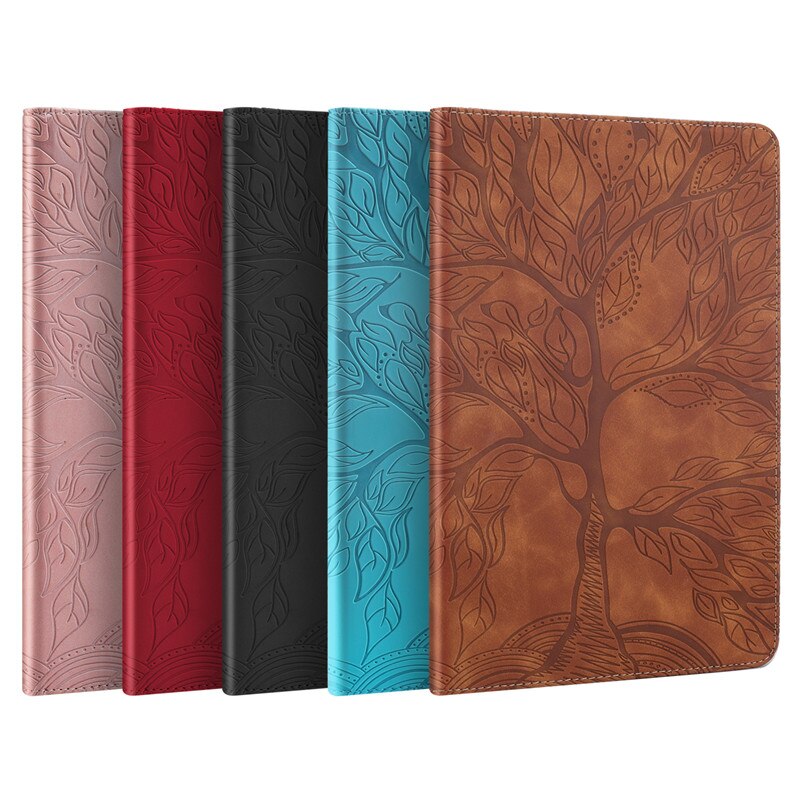 Tablet Case for iPad 8th 7th Gen 10.2" - Embossed Leather Folio Cover - Shockproof & Anti-Dust