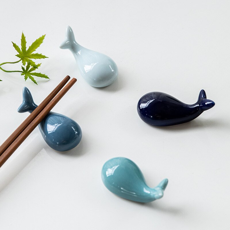 1Pc Cute Whale Chopsticks Holders Ceramic Chinese Style Carrot Whale Japanese Kitchen Tableware Chopstick Rest Cute Holder Stand