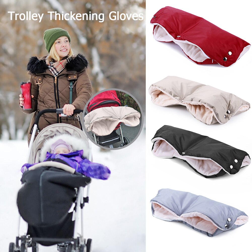 Stroller accessories Winter Warme Stroller Gloves Newborn Baby Push Chair Windproof Gloves Waterproof Fleece Pram Accessories