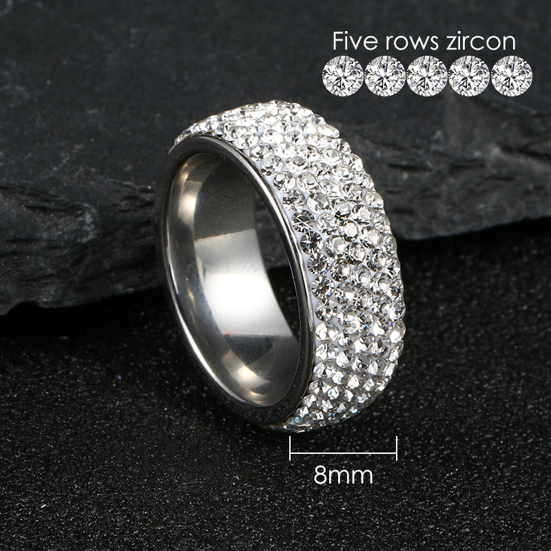 Anillo helado de lujo para hombre, anillos gruesos de acero de titanio para hombres y mujeres, accesorios de joyería de para parejas, , estilo coreano: 11 / Blanco