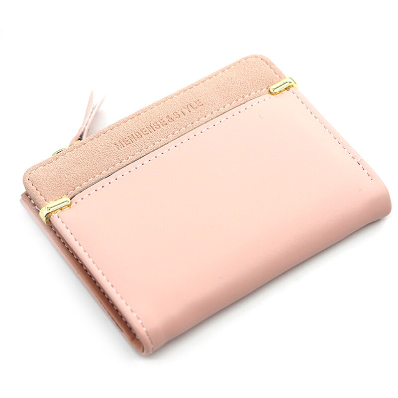 Kort dame lynlås pung store pengesedler koreansk version enkel og alsidig student nul pung dame pung: Lyserød