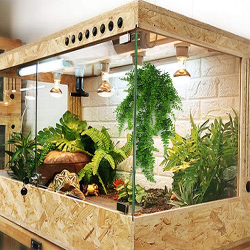 BENE-plantas colgantes para reptiles, enredaderas colgantes, Terrario de escalada Boston para lagartos de dragones barbudos, tortugas, gecchos, decoraciones de Habitat de tanque