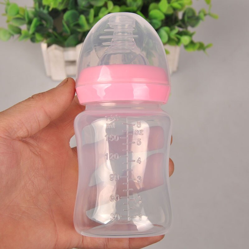 Nouvelle solide PP bouteille 180 ml large bouche lait biberon bébé biberon fournitures maternelle et enfant: P