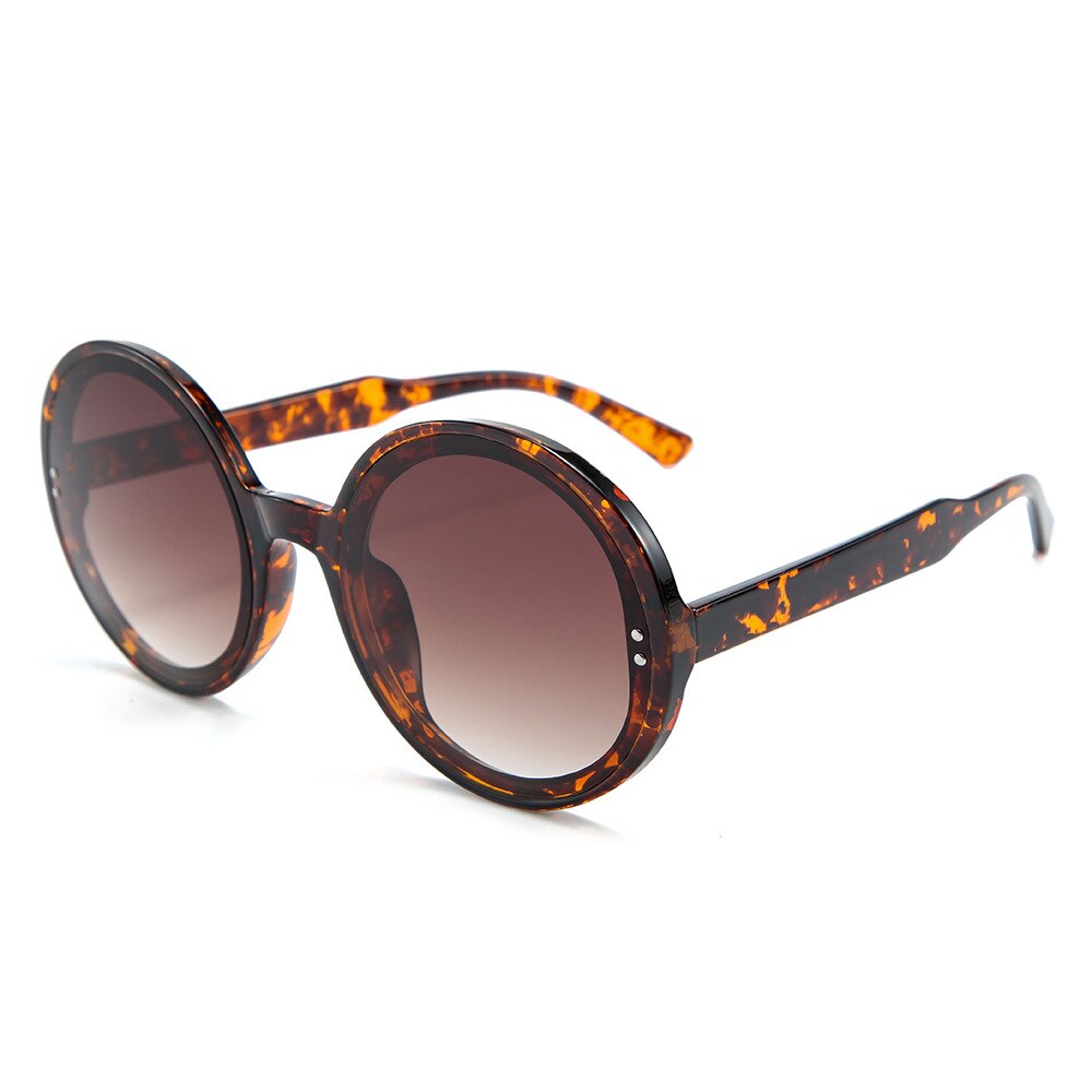 Retro Round Sunglasses Women Men Brand Transparent Blue Frame Circle Lens 90s Sun Glasses Shades Female S137: C7 tortoise tea