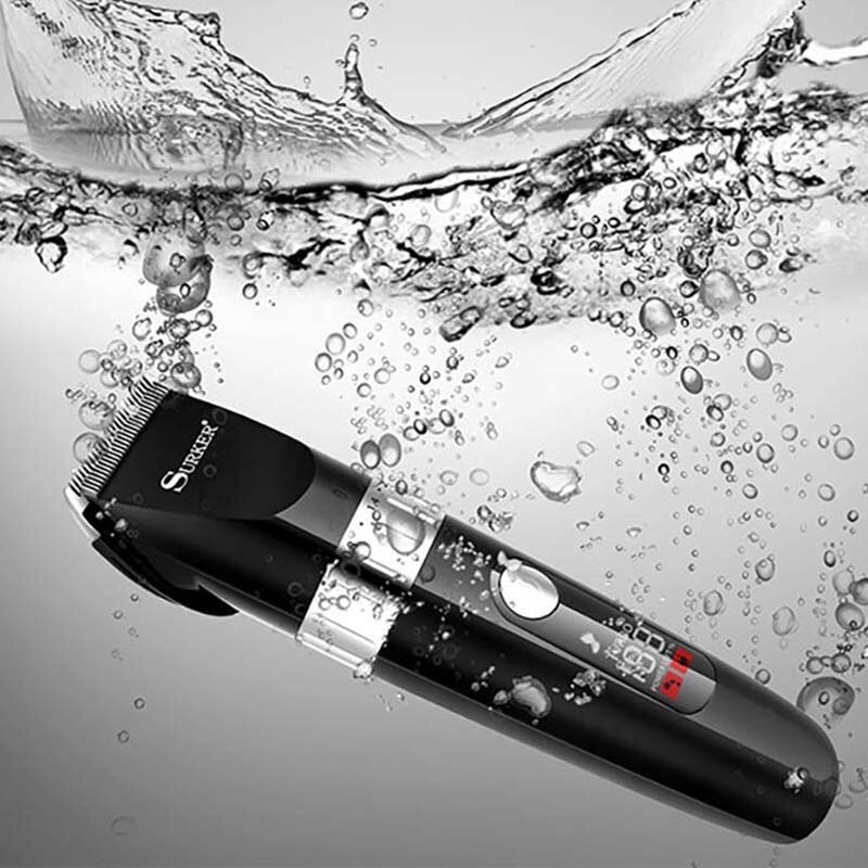 Elektrische Tondeuse Voor Mannen Professionele Haar Waterdichte Trimmer Scheermes Haar Snijmachine Kapper Clippers Lcd Diplay Kapsel