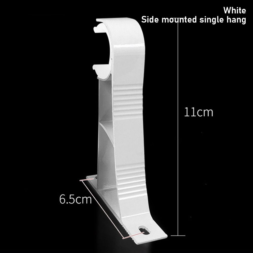 1Pcs Aluminum Alloy Rod Support Clamp Single Double Hang Curtain Rod Bracket Fixing Clip Furniture Hardware Crossbar Hanger Hook: Beige