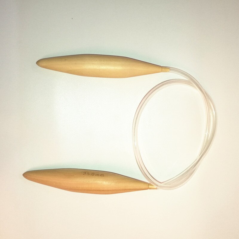 Juego de agujas de tejer circulares de madera maciza, gancho de ganchillo de lana, herramienta de bricolaje, diámetro de 15mm, 20mm y 25mm, 3 uds.