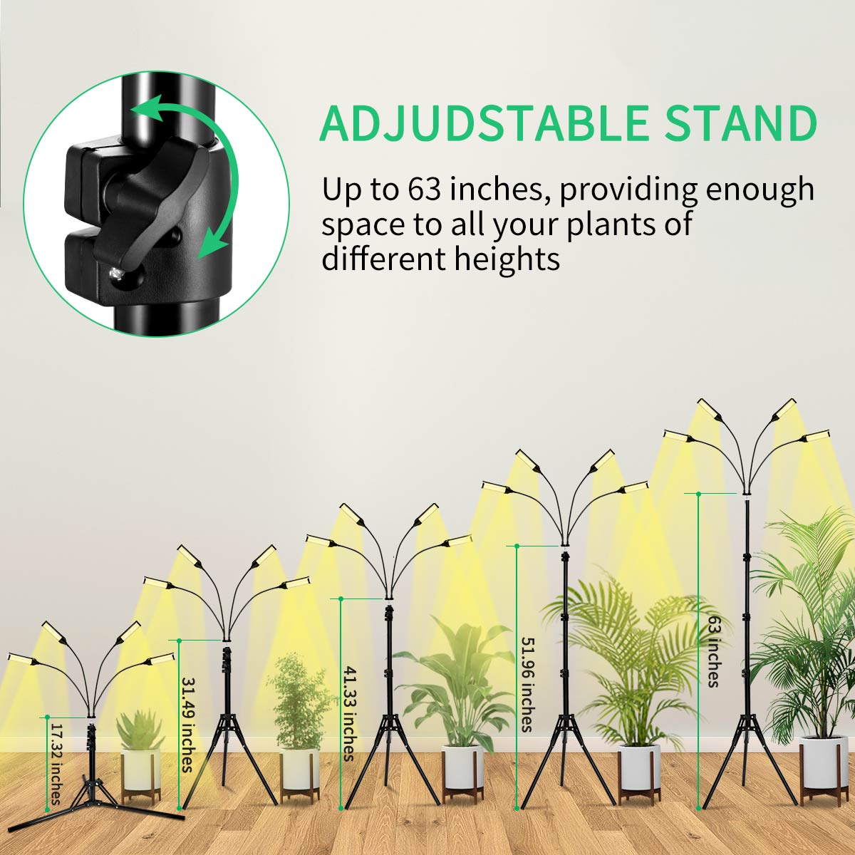LED Grow Light With Tripod Stand Full Spectrum Gro... – Grandado