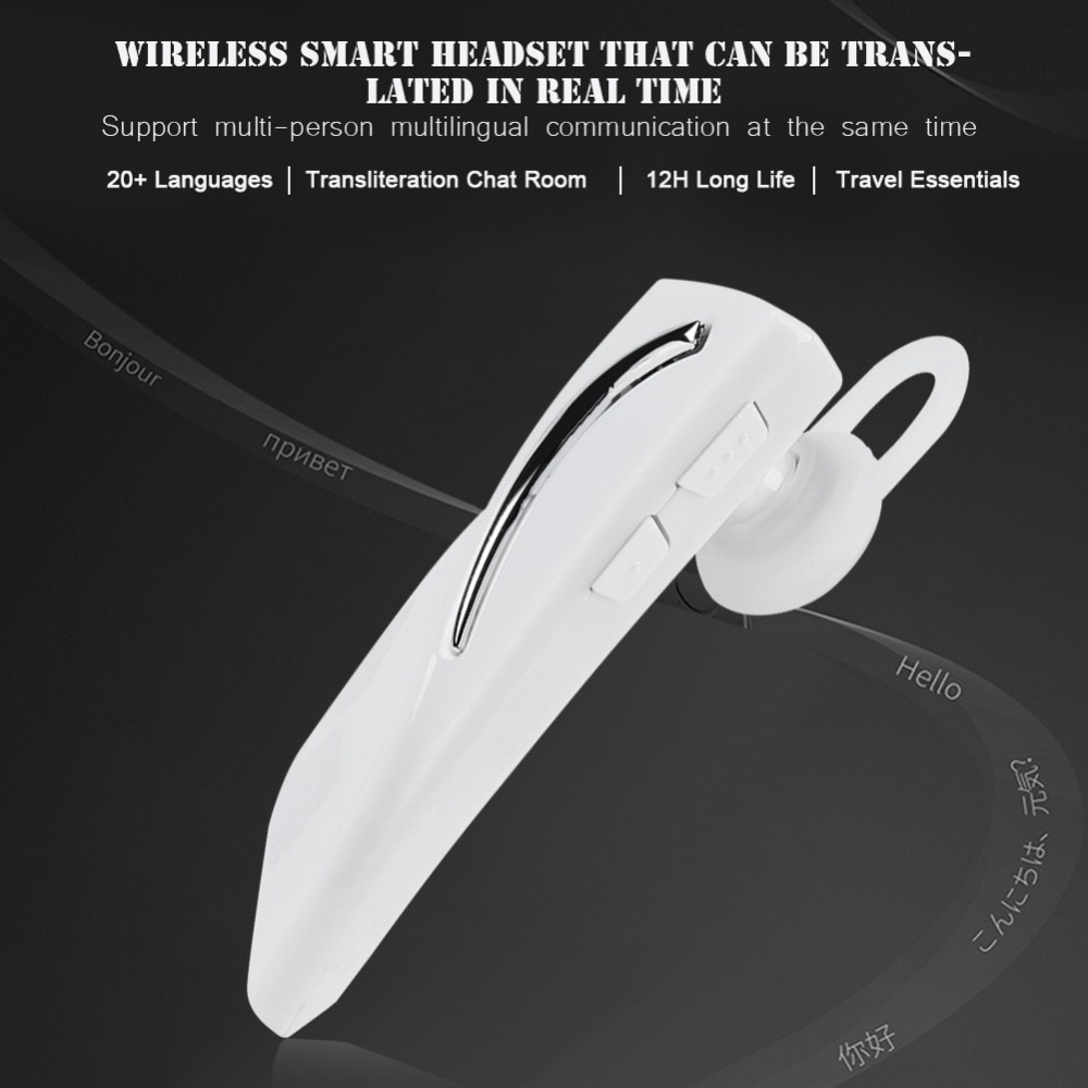 Bluetooth 5.0 Wireless Translation Earphone Portable Real-time Simultaneous Translator with A2DP HFP Earphones for 28 Languages