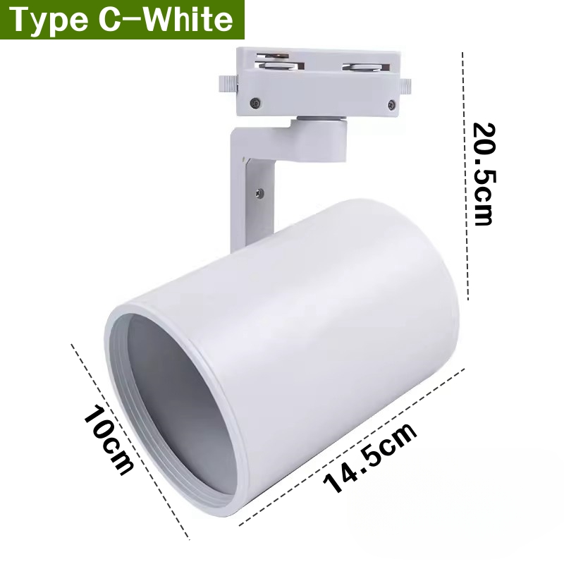 Par30 led e27 base de suporte de luz de pista 2 fios ferroviário lâmpadas de teto titular loja de roupas sala de estar soquete de holofote substituível: Luz amarela