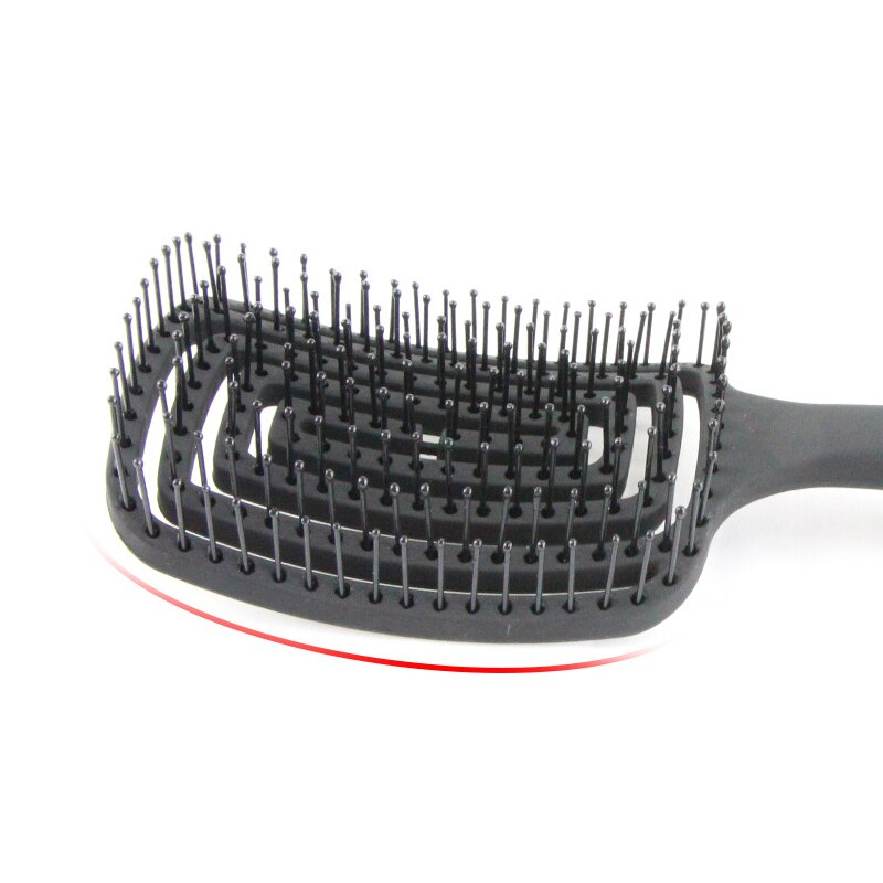 Brosse à cheveux Portable, peigne de Massage du cuir chevelu, poignée antidérapante en caoutchouc, outil de coiffure sec et humide, soins de santé