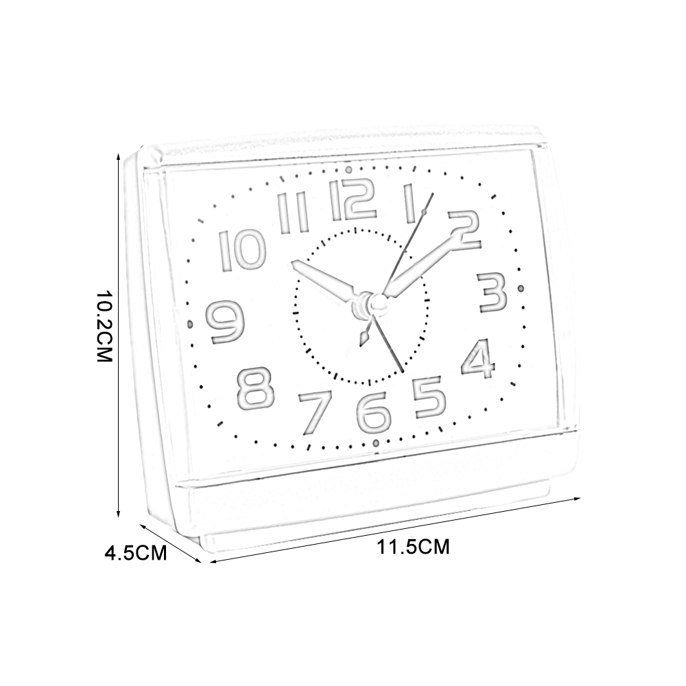 Modern Square Alarm Clock Bedroom Desktop Bed Wake Up Clocks beside student Plastic Silent Sweeping Small table Clock