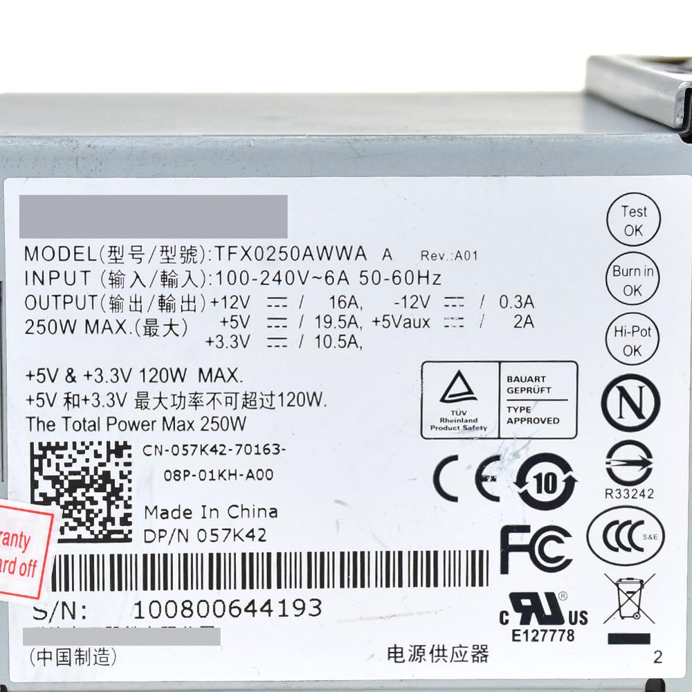 Für dell 535s 545s 546s 537s 620s 580s pc6038 tfx 0250 awwa  p5w netzteil 250w psu