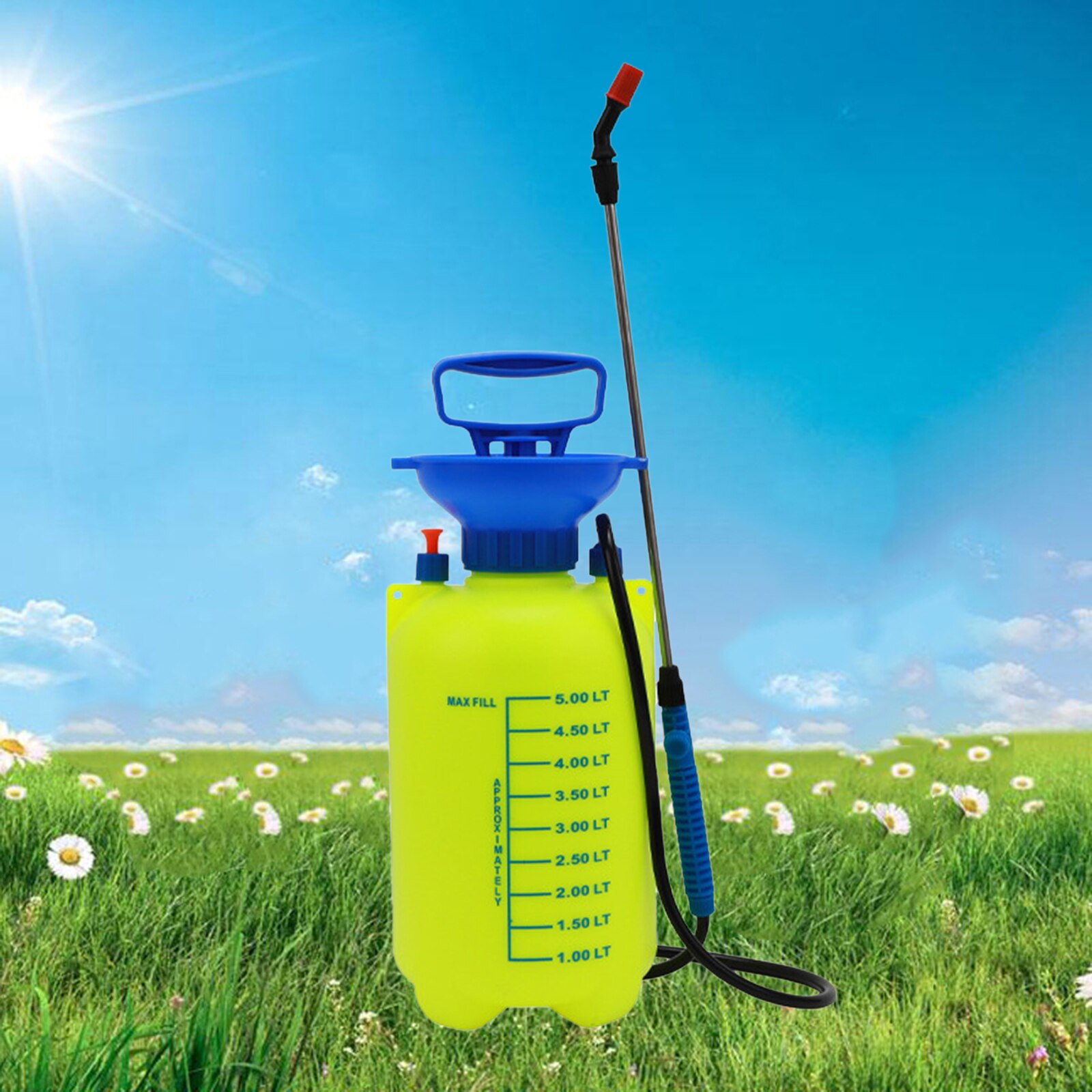 Portable Garden Pump Sprayer Brass Wand Shoulder Strap for Yard Lawn Weeds Plants and Cleaning Car Washing Courtyard Irrigation