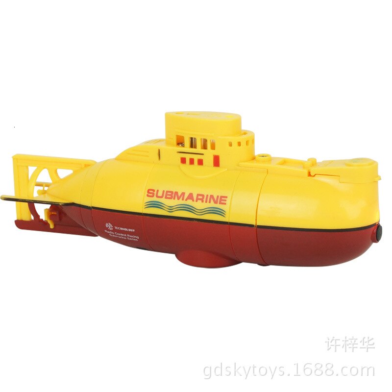 Create Toys 3311 6CH Speed Radio Remote Control Submarine Electric Mini RC Submarine Kids Children Toy: Yellow