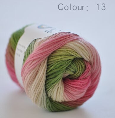 100% Wol Garen Voor Breien Geverfd Regenboog Gehaakte Fancy Chunky Hand Geweven Kleurrijke Scores Kasjmier Garen Draad 8Pcs: 13