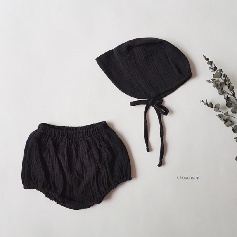 Ensemble de chapeaux bouffants pour bébés filles et garçons, couvre-couche de noël rouge pour nourrissons, 100% coton, accessoires Photo solides,: black / 24M