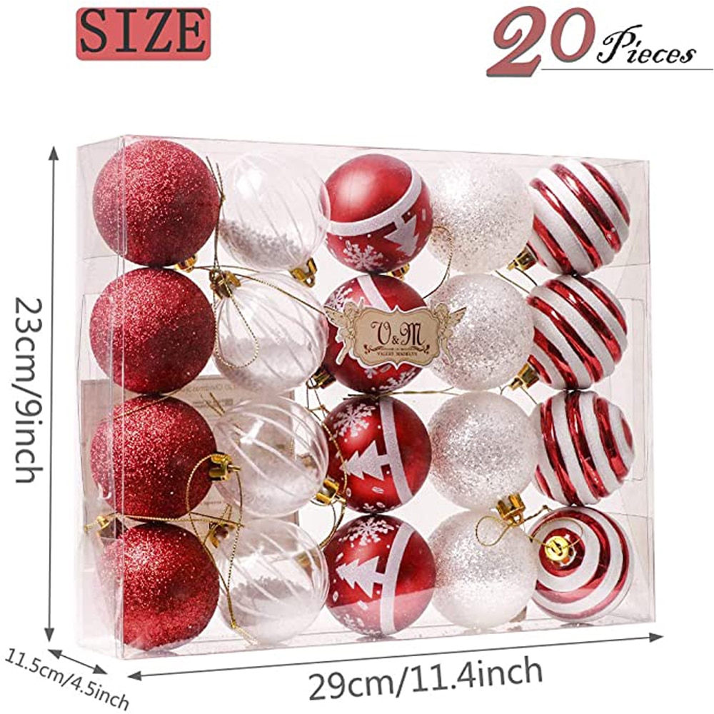 20pcs/set of 6cm golden red blue christmas ball decoration bright ball matt christmas tree hollow ball home decoration