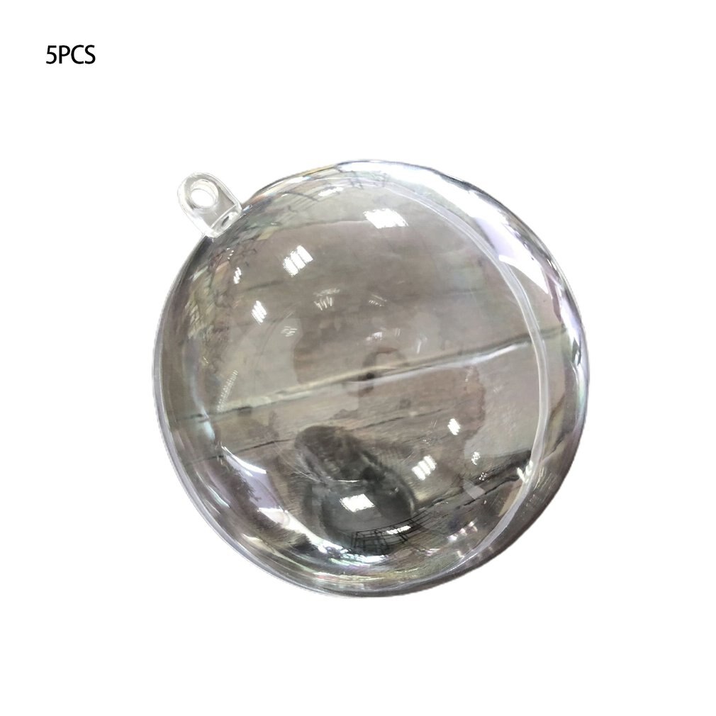 5PCS Christmas Tree Clear Balls Fillable Baubles DIY Fillable Sphere 4/6/8cm Transparent Open Plastic Christmas Decorations Ball