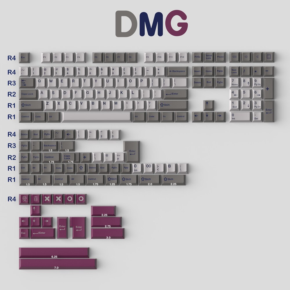 GMK – capuchons de touches Clone DMG/Black Lotus 173, profil Cherry, pour clavier mécanique 64, 68, 84, disposition ANSI ISO: GMK DMG