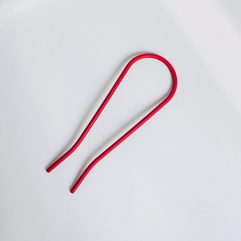 Varillas de pelo de Metal minimalistas para mujer, Clip colorido en forma de U, horquilla de cabello para niña, moño, accesorios para el cabello: 6