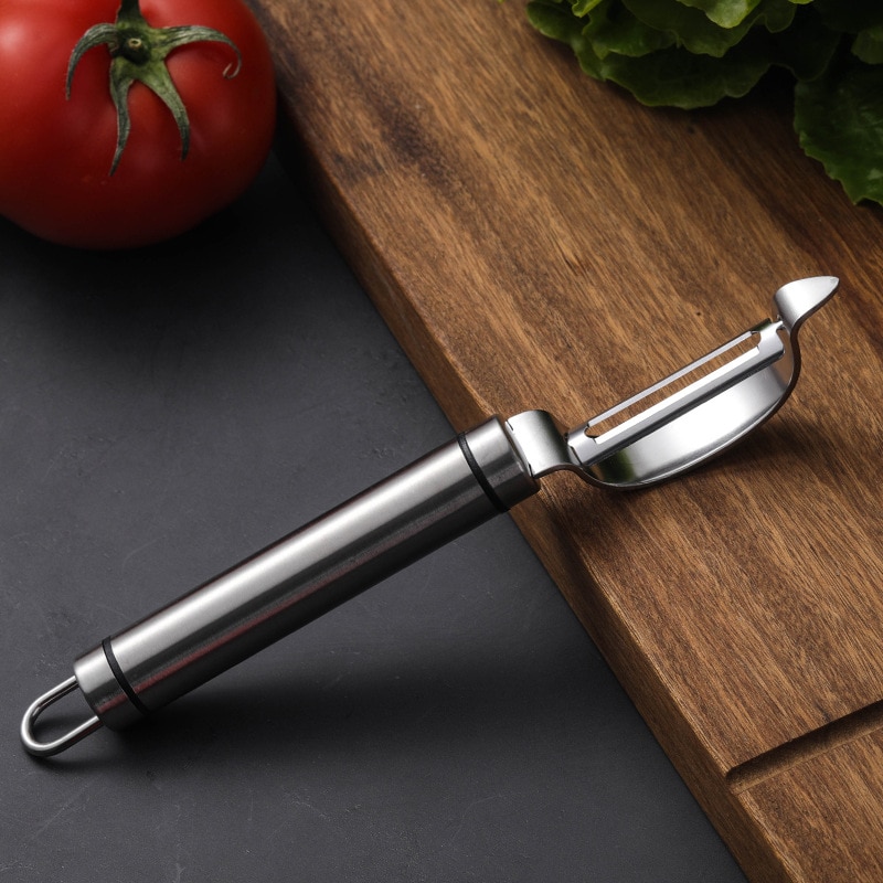 Pelador de acero inoxidable 2pc en 304, pelador de patatas, triturador de verduras, rallador de zanahoria de metal, rebanador, pelador de frutas, herramientas de cocina.