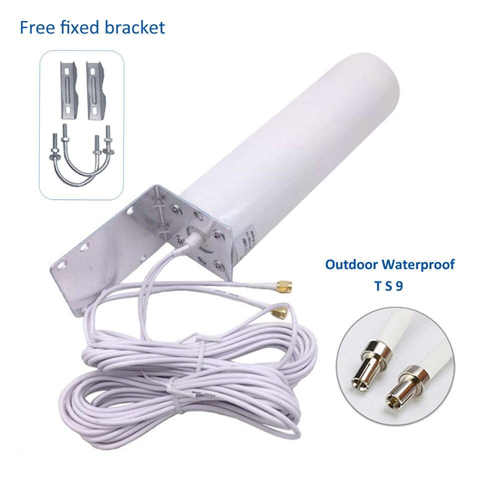 AMS 4G lte 3G haute antenne extérieure dbi avec 5m Mimo double curseur CRC9/ TS9 /SMA connecteur mâle pour modem routeur omnidirectionnel: TS9 Connector