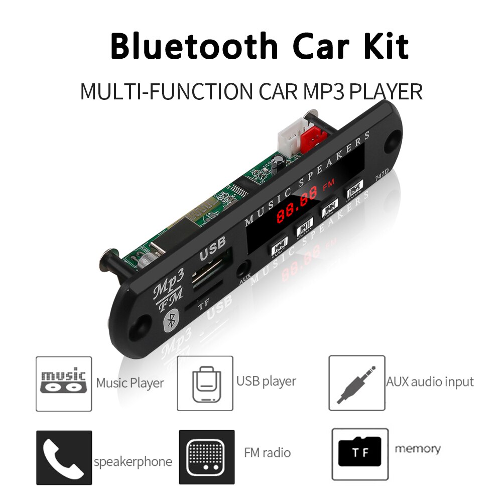 12V MP3 Module Decodering Boord Bluetooth MP3 LED DIY USB TF FM Radio Module Draadloze Bluetooth Decoder Record MP3 speler