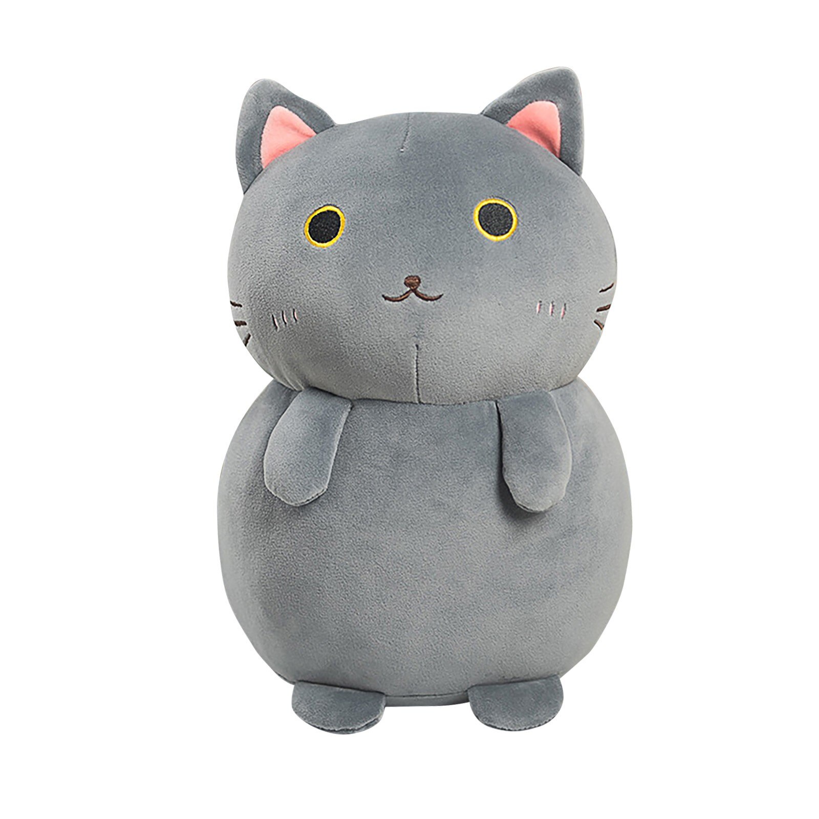 Cute Blessing Cat Plush Toy Pillow Bread Black Cat Doll Sleeping Pillow Comfortable Interesting Birthday: Gray