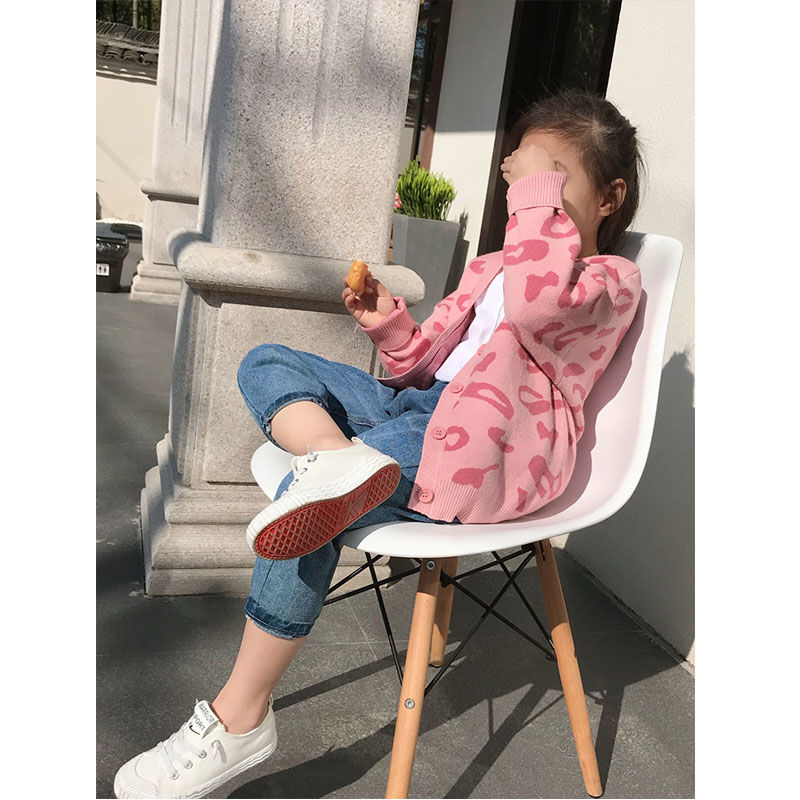 Autumn Teen Girls Pink Oversized Sweaters Children Clothing Knitting Baby Cardigan Kids Clothes Children&#39;s Casual Coats Knitted