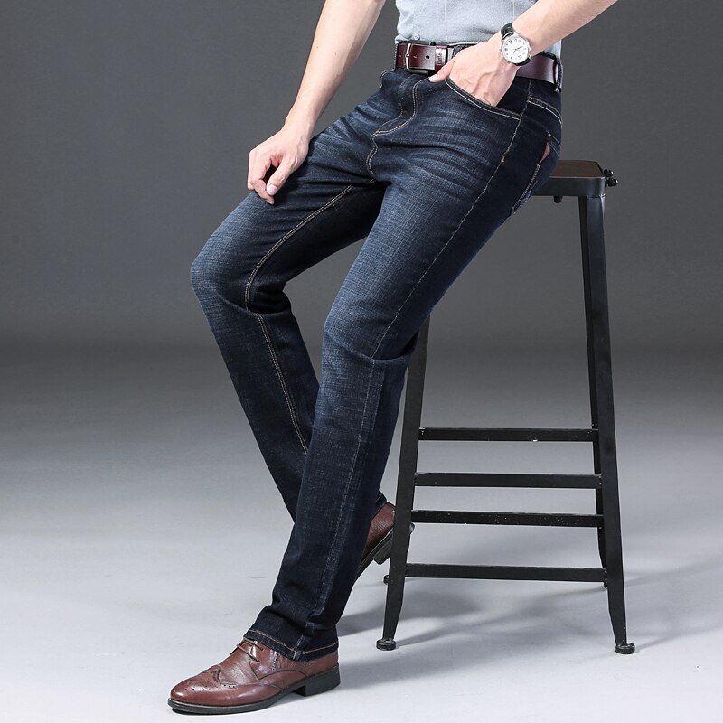 Mens Jeans Smart Casual Men Denim Pants Comfortable Jeans Pants Men Streetwear Straight Denim Trousers Blue Jeans