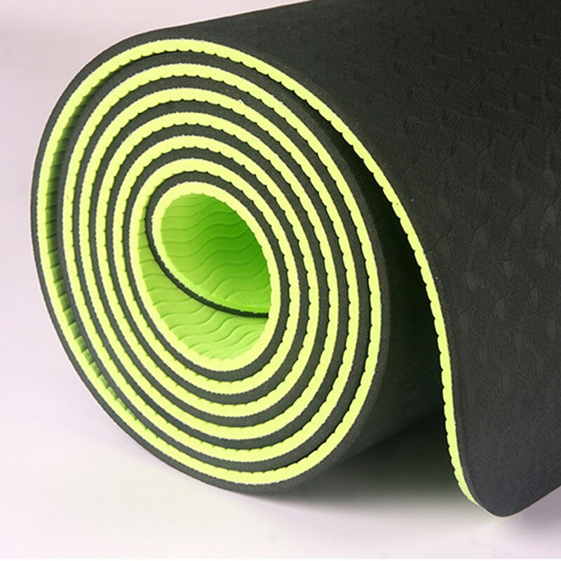 TPE Yoga Mat - 183x61cm - 6mm Thick - Non-Slip - Home Fitness Gym