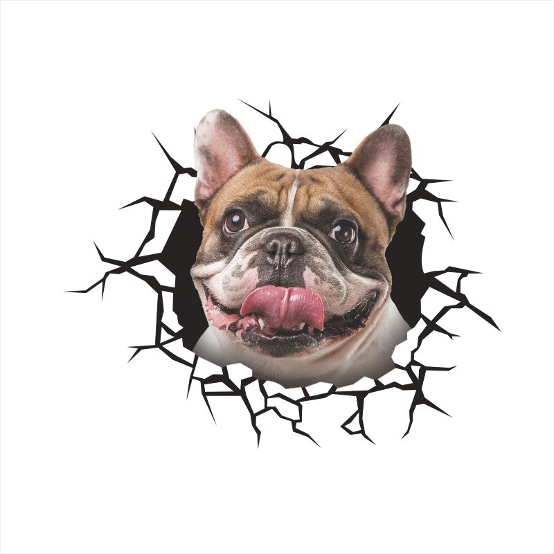 Grappige Honden Wc Stickers Voor Washroom Home Decoratie Diy Vivid 3d Gebroken Gat Patroon Puppy Muurschilderingen Creatieve Pvc Muur decal: GTP040AE