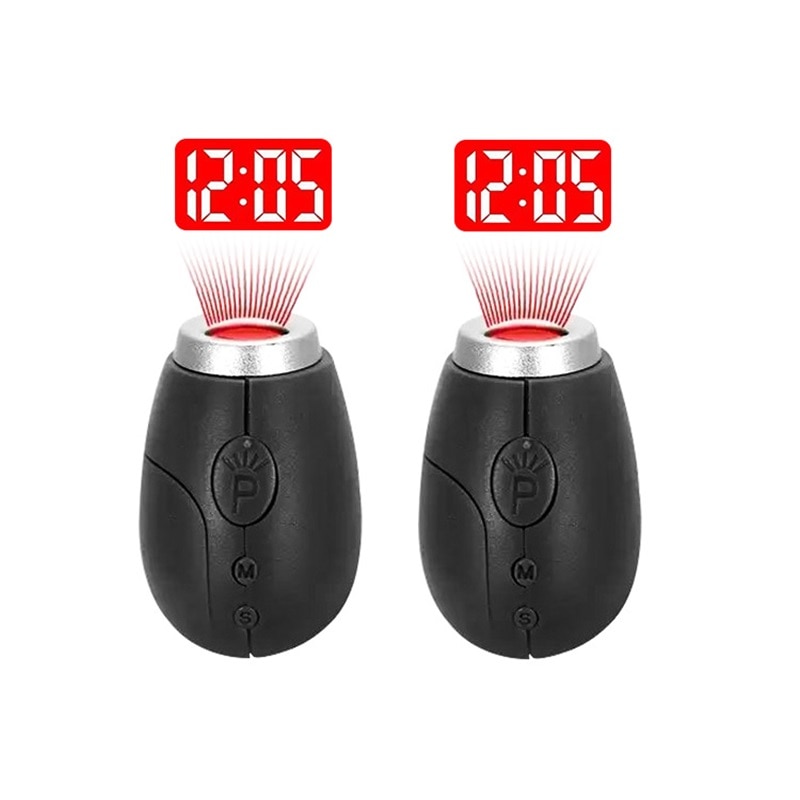 Mini Digital Projection Clock Portable LED Clocks Time Projection Flashlight Night Light Projector Clock With Key Chains