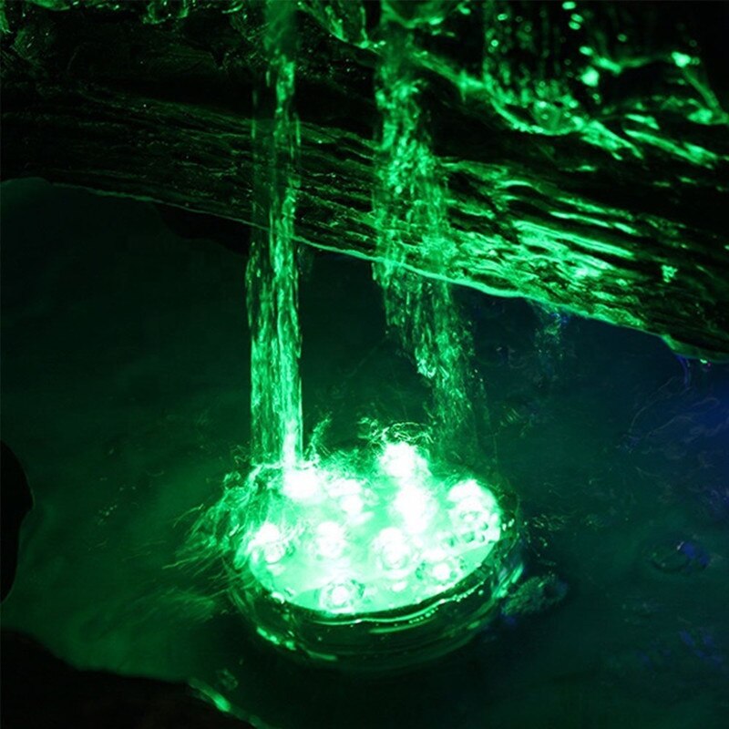 10 Led Remote Controlled Rgb Waterproof Led Lamps Submersible Light Battery Operated Onderwater Outdoor Vase Garden Decoration