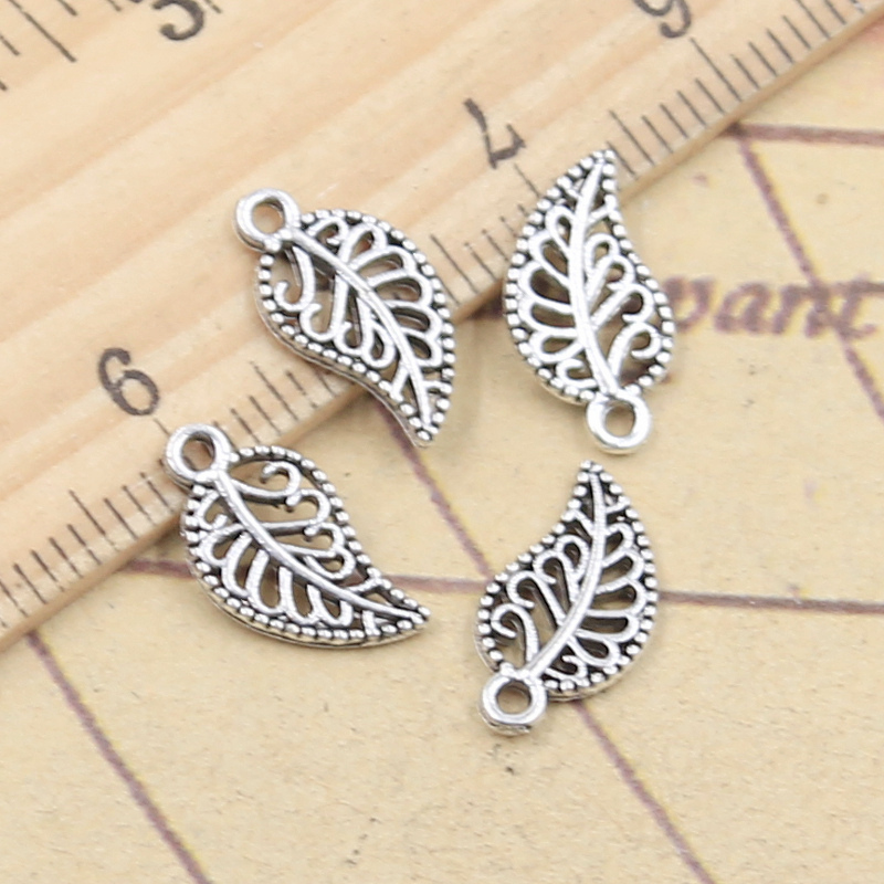 30 stücke Reize Hohl Baum Blatt 14x7mm Tibetischen Silber Farbe Anhänger Antiken Schmuck, sterben DIY Handgemachten Handwerk