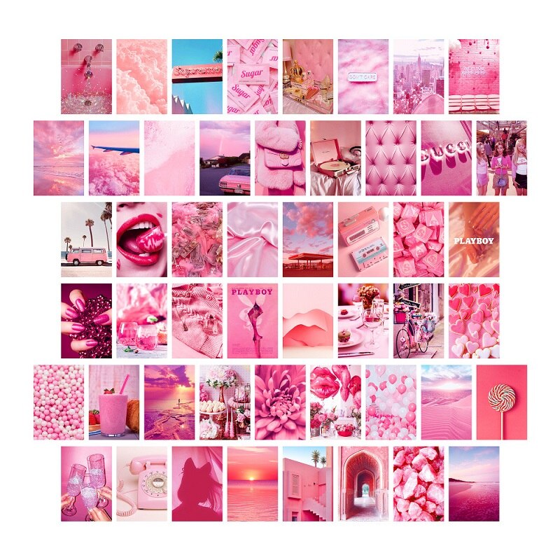 Juego de 50 hojas de postales decorativas para pared, pinturas decorativas, tarjetas de fotografía de estilo INS, fotos decorativas DIY: 3