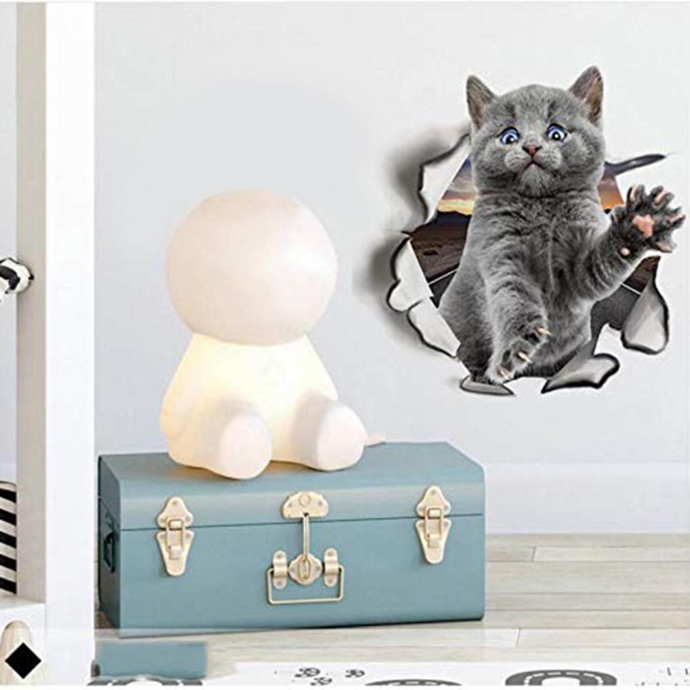 3D Imaginative Kitten Wall Stickers Home Decor Living Room Bathroom Toilet Cover Decoration Funny Animals Poster