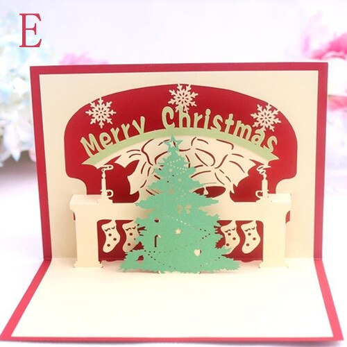3D Frohe Weihnachten Baum Papier Grußkarten Für Weihnachten Freunde Einladung freundlicher: E