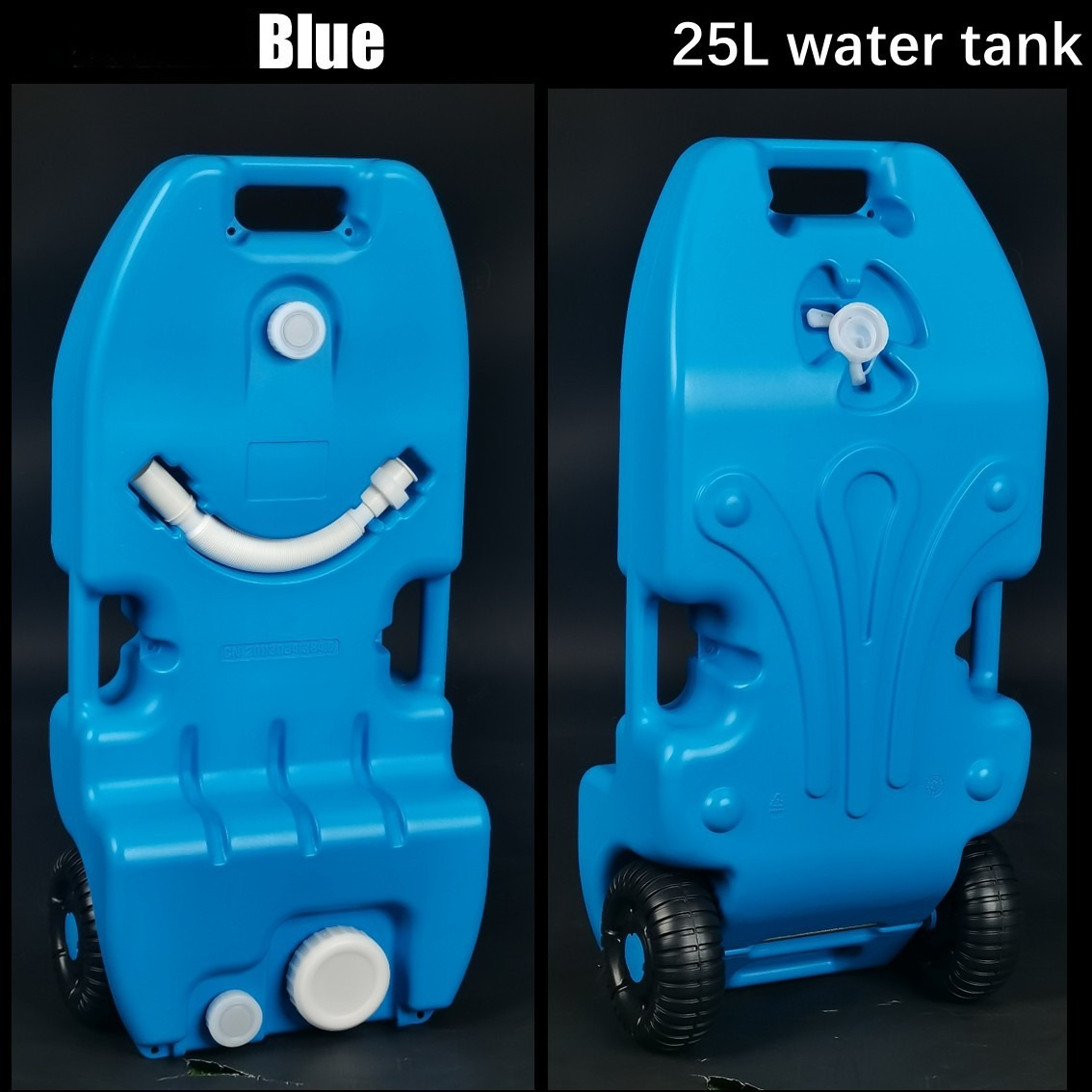 RV Camping Vessel Outdoor Wheeled Mobile Plastic Water Tank 25L/40L Portable Clear Water and Sewage Transfer Box: green