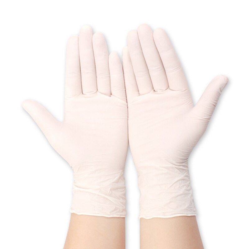 IMBABY 100pcs Disposable Latex Gloves Children Adult Non-Slip Durable Nitrile Gloves Acid & Alkali Rubber Glove Universal Gloves: 20PCS White L
