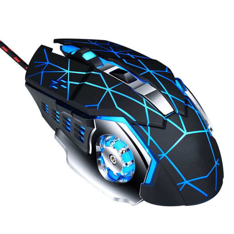 Mechanical Macro Programming 7 Color Luminous Gaming Mouse 4 Gear DPI Adjustable R2JB: BK-1