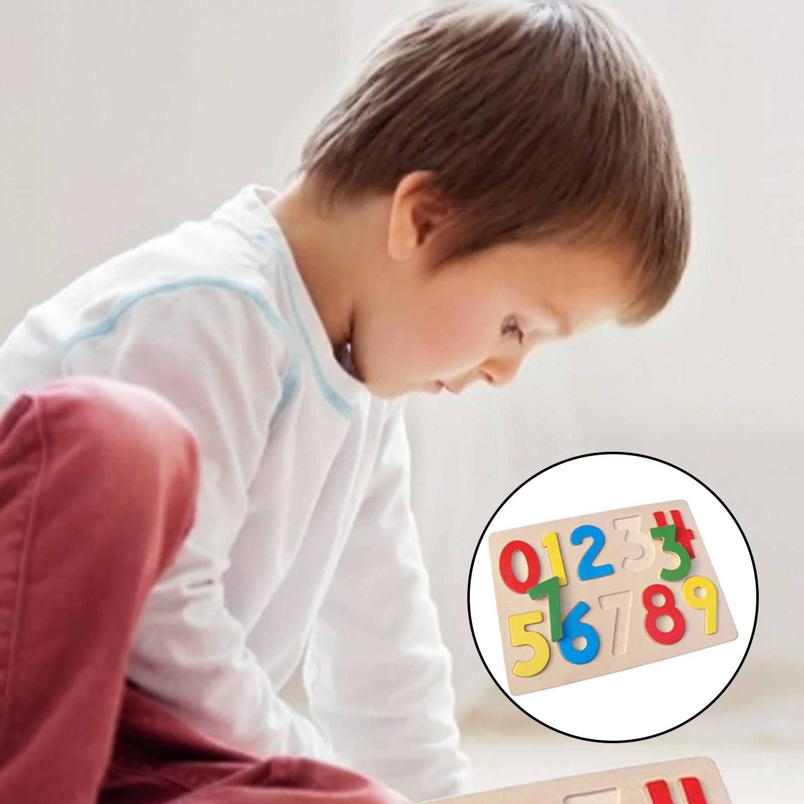 Wooden Number Puzzle Board Pre- Early Learning Developmental Teaching Aids