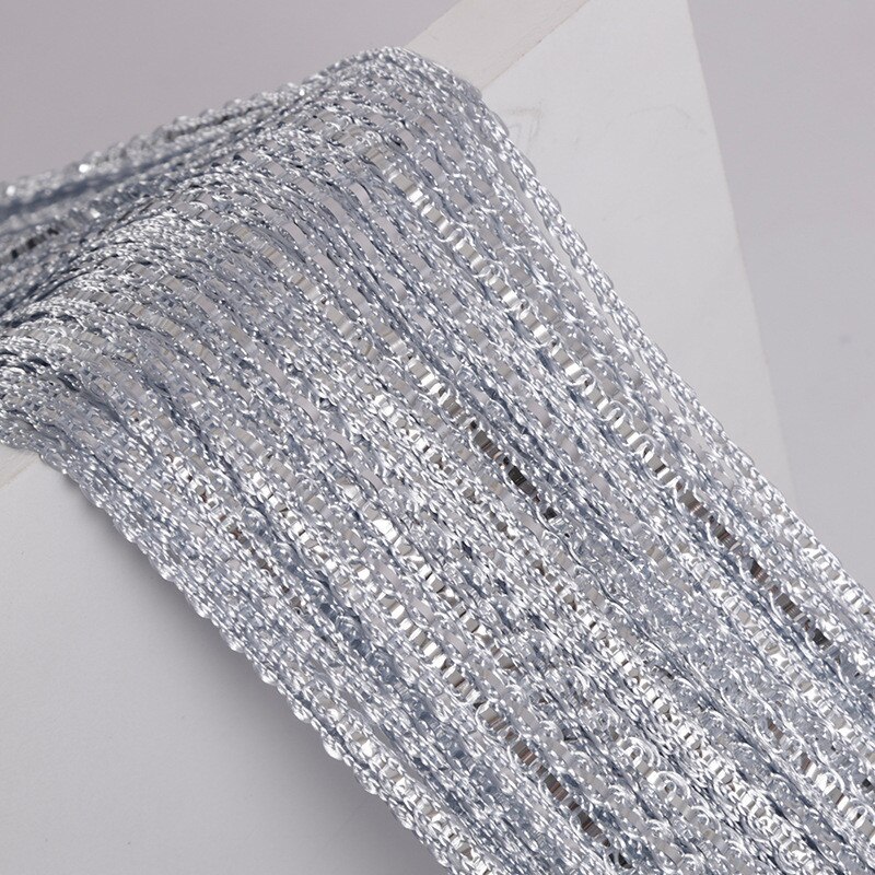 Rideau à cordes argenté avec pompon brillant, 100x200cm, diviseur de salon à la , décoration de mariage pour la maison, rideau de cuisine: 03