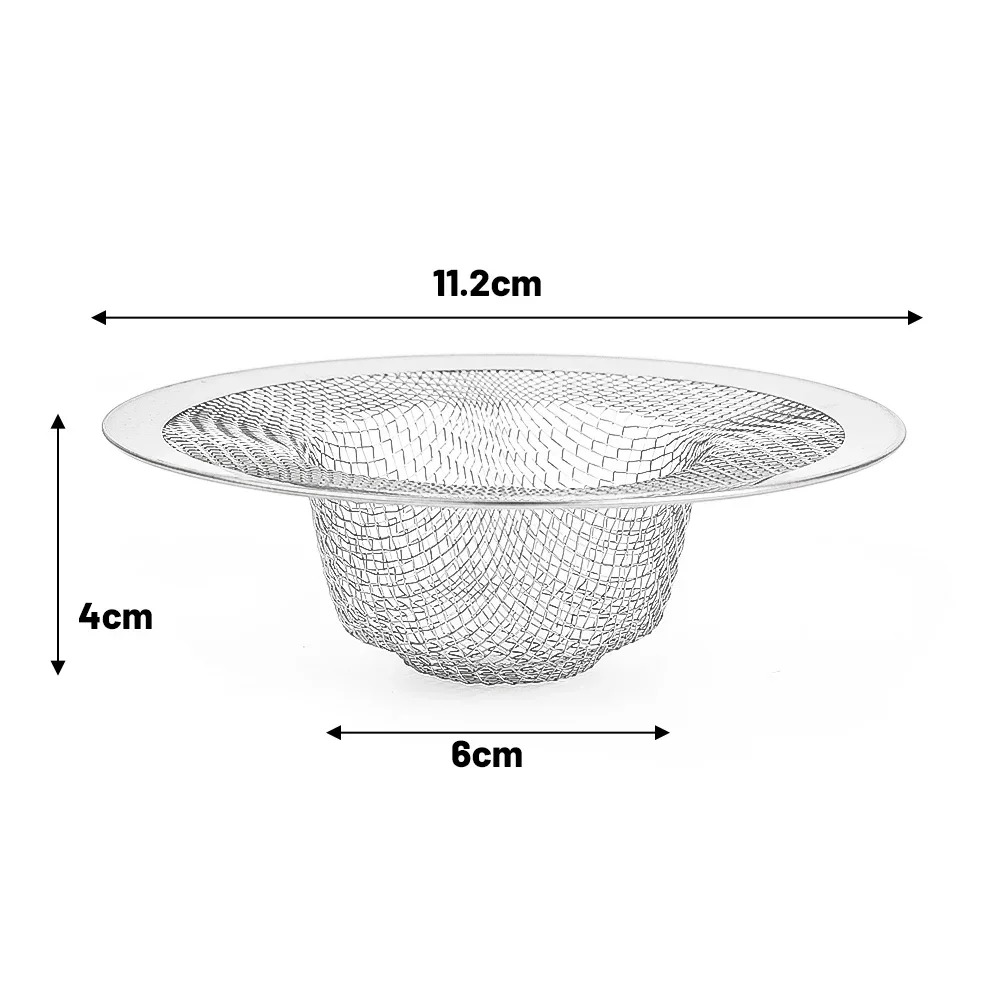 Filtro de acero inoxidable para fregadero de cocina, coladores de malla para alcantarillado, bolsas de malla desechables para filtro de fregadero, drenaje de suelo de baño, filtro de residuos de pelo: Azul