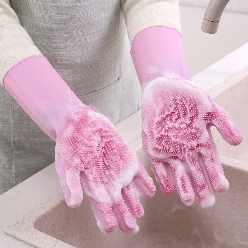 Guantes de silicona para lavar platos, accesorios de cocina, guantes de goma para lavar platos, guantes de herramientas, utensilios de cocina