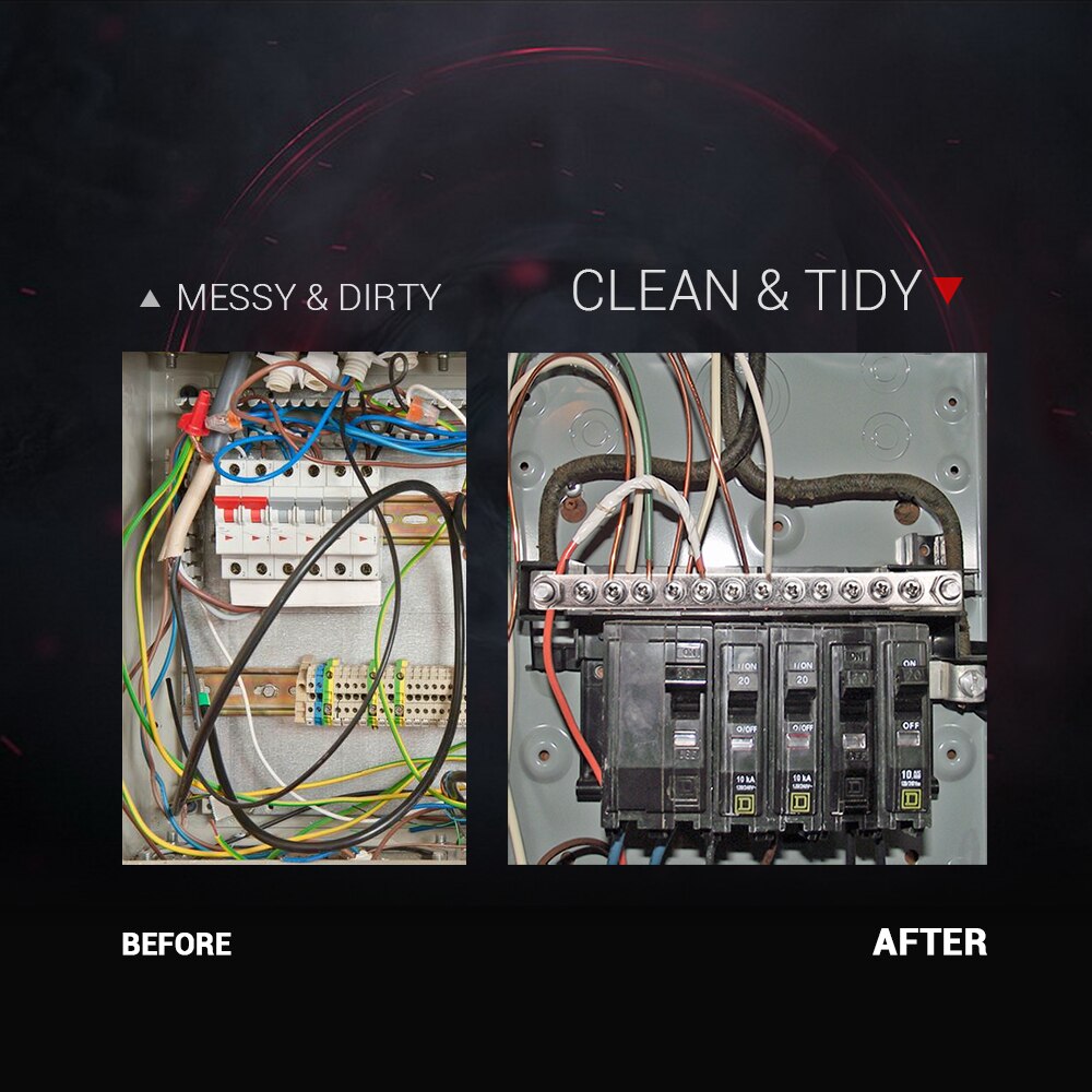 MICTUNING 12 Terminal 150A Bus Bar &amp; Cover Ground Distribution Block Kit Car Truck Boat Marine Power Distribution Terminal Block