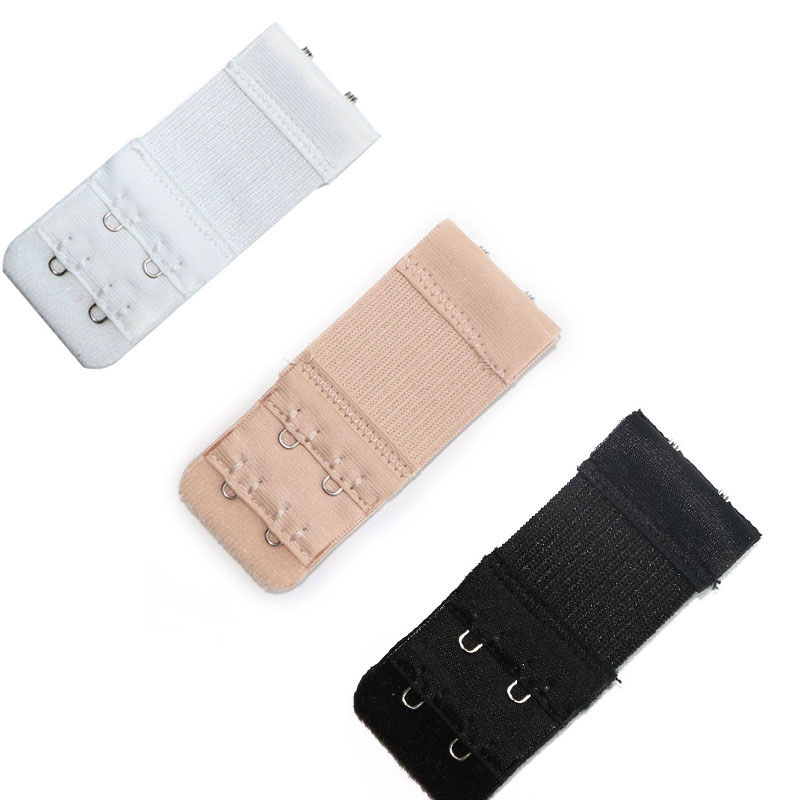 3pcs Elastic Soft Bra Extenders Extensions for a Bra Claps Buckle Expander 2 Rows 2 Hooks Women Underwear Bra Accessories: 3 colors